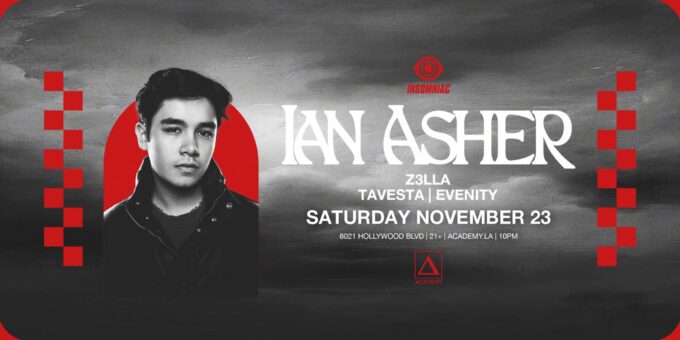 Ian Asher Event Flyer at Academy LA nightclub