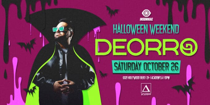 Deorro at Academy LA in Hollywood Nightclub Event Flyer October 26