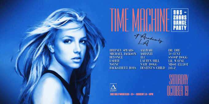 Time Machine at Academy LA in Hollywood Nightclub Event Flyer Oct 19 2024