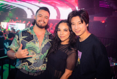 Guests posing at Tape B at Academy LA Nightclub in Hollywood, CA