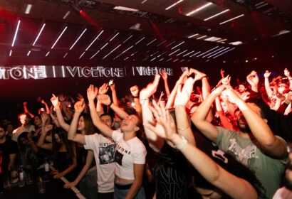 Guests posing at Vicetone at Academy LA in Hollywood club