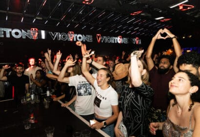 Guests posing at Vicetone at Academy LA in Hollywood club