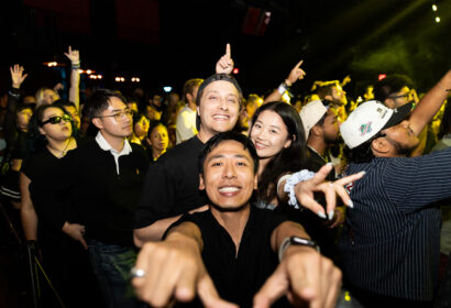 Guests posing at Vicetone at Academy LA in Hollywood club