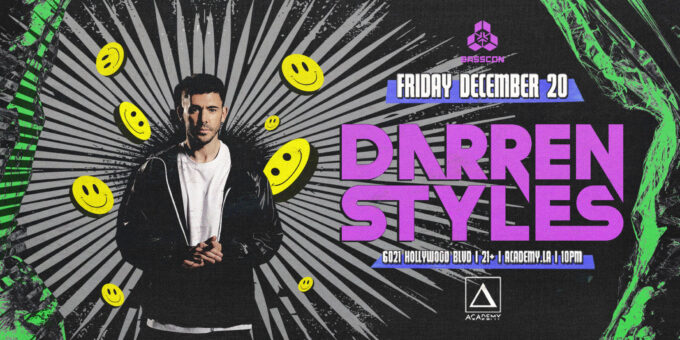 Darren Styles at Academy LA in Hollywood Nightclub Event Flyer Dec 20