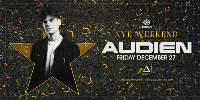 Audien NYE at Academy LA in Hollywood Nightclub Event Flyer 12/27