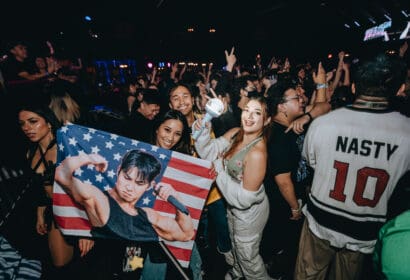 Crowd posing for camera