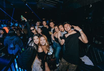 Guests posing at Netsky at Academy LA in Hollywood, Los Angeles