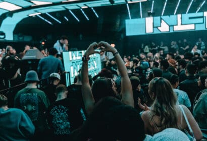 Guests posing at Netsky at Academy LA in Hollywood, Los Angeles