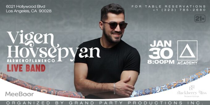 Vigen Hovsepyan at Academy LA event flyer