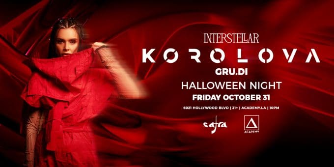 Korolova at Academy LA in Hollywood Nightclub Event Flyer October 31