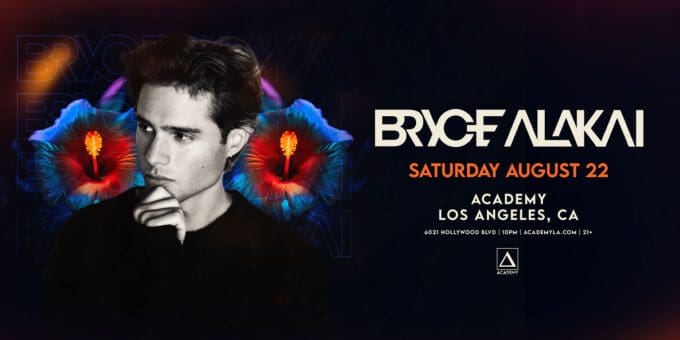Bryce Alakai at Academy LA in Hollywood Nightclub Event Flyer August 22